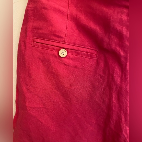 Solid & Striped Tailored Linen blend shorts Fushia size s belted - Picture 4 of 10
